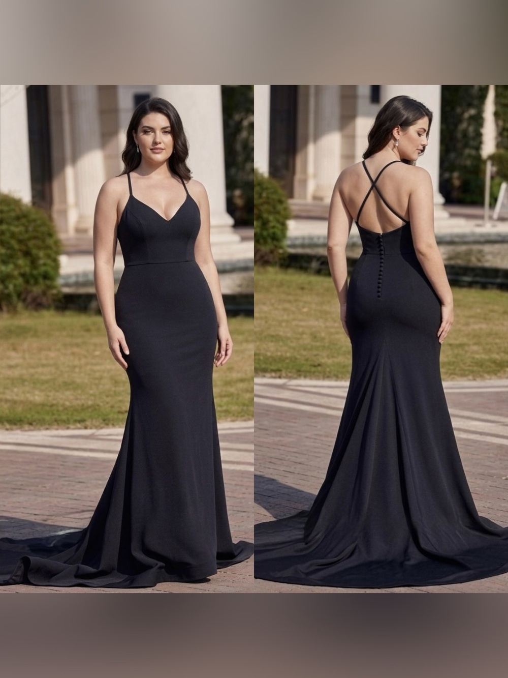 NEW STACEES Women Black Maxi Dress sz 22  wedding guest bridesmaid formal gown
